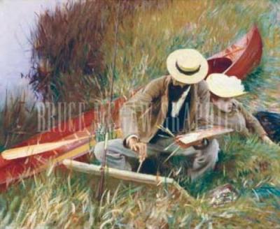 An Out-of-Doors Study (formerly known as Paul Hell) art print by John Singer Sargent