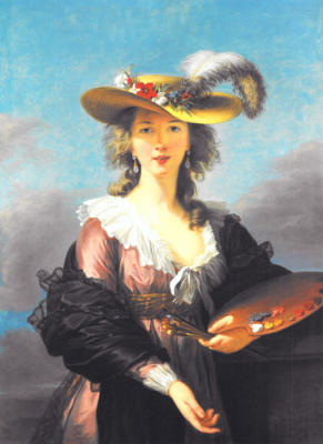 Self Portrait in a Straw Hat art print by Marie Elisabeth Louise Vigee Lebrun