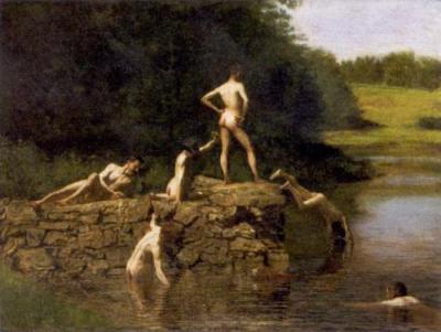 Swimming (The Swimming Hole), 1885 art print by Thomas Cowperthwait Eakins