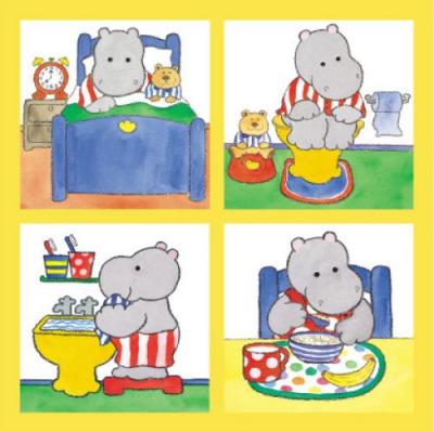 Good Morning Little Hippo art print by Bettina Paterson