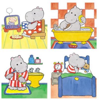 Good Night Little Hippo art print by Bettina Paterson