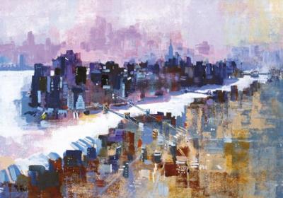 New York & Manhattan Island art print by Colin Ruffell