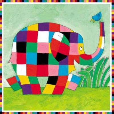 Elmer and the Blue Bird art print by David McKee