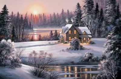 Winter Sunset art print by Dubravko Raos