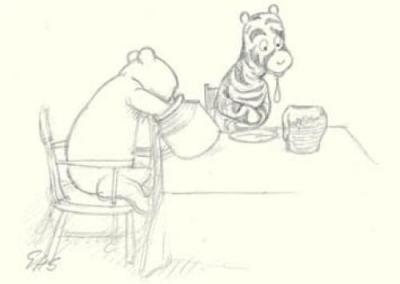 Tiggers don't like honey art print by E.H. Shepard