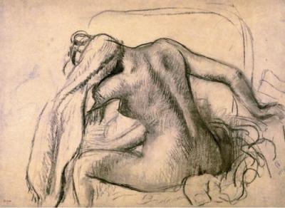La Toilette art print by Edgar Degas
