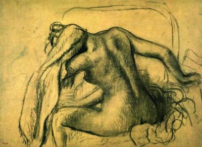 La Toilette art print by Edgar Degas