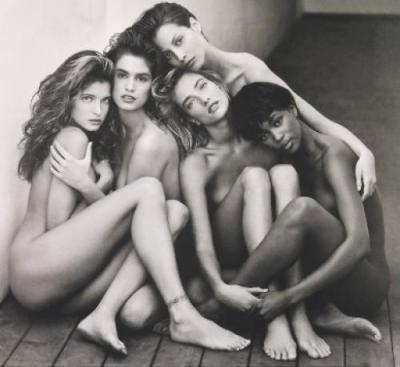 Stephanie, Cindy, Christy, Tatjana, Naomi - Hollywood 1989 art print by Herb Ritts