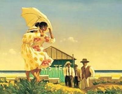 A very dangerous beach art print by Jack Vettriano