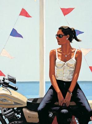 La fille a la moto art print by Jack Vettriano