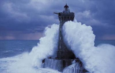 Phare du Four, Bretagne art print by Jean Guichard