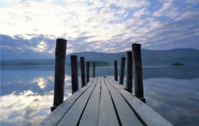 Derwent Water The Landing Stage at Hawse End art print by Joe Cornish