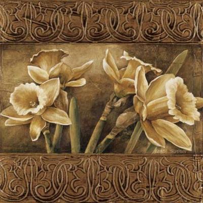 Golden Daffodils I art print by Linda Thompson
