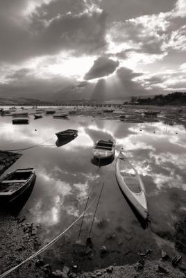 Boats, Cantabria art print by Marina Cano