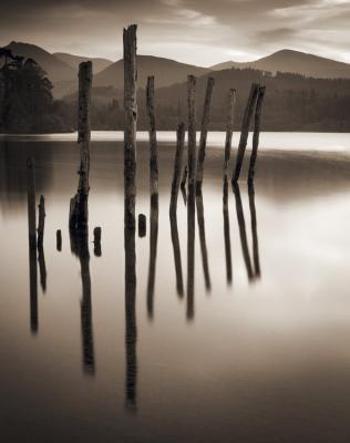 Forgotten Jetty , Derwent Water, Cumbria art print by Mike Shepherd
