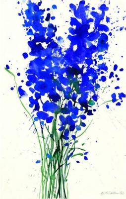 Delphinium art print by Oskar Koller