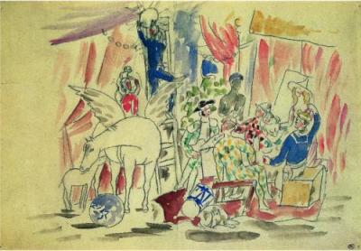 Design for the Backdrop of the Ballet 'Parade' art print by Pablo Picasso