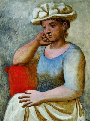 Femme au Chapeau Blanc art print by Pablo Picasso