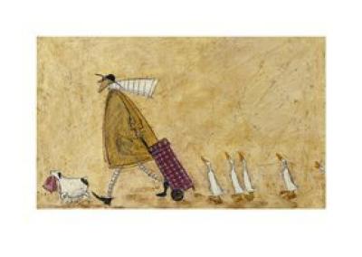 Shopping with Ducks art print by Sam Toft