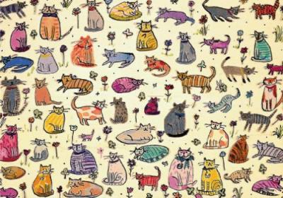 51 Cats art print by Sarah Battle