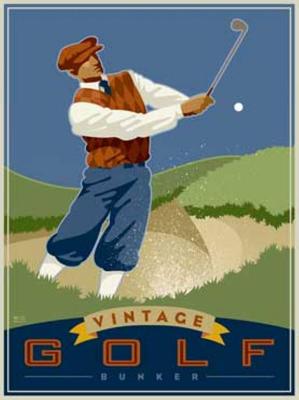 Vintage Golf - Bunker art print by Si Huynh