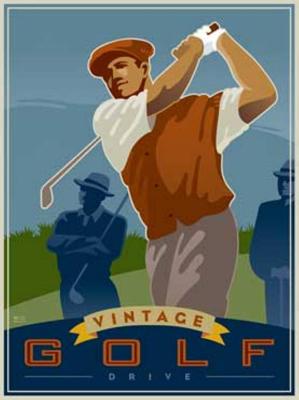 Vintage Golf - Drive art print by Si Huynh