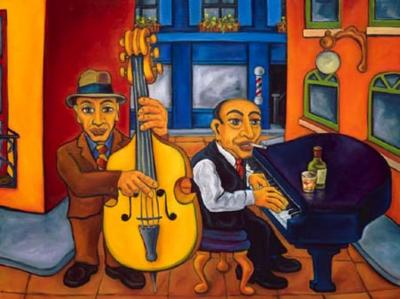 Jazz Cat Alley II art print by Will Rafuse