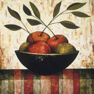 Fruit Bowl on Silk art print by Constance Bachmann