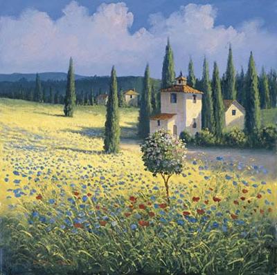 Tuscan Poppies I art print by David Short