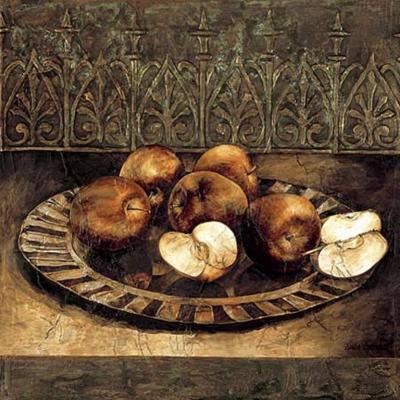 Apples on a Charger art print by Linda Thompson