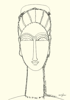 Female Face art print by Amedeo Modigliani