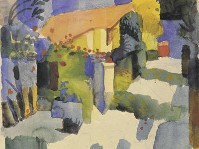 Haus im Garten, 1914 art print by August Macke