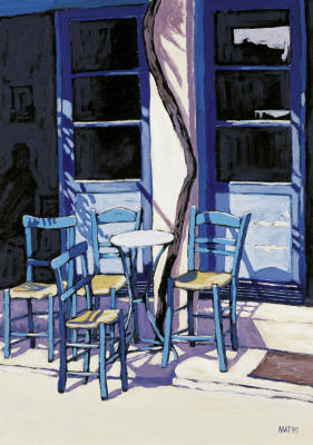 Greek Chairs I art print by Klaus Matern
