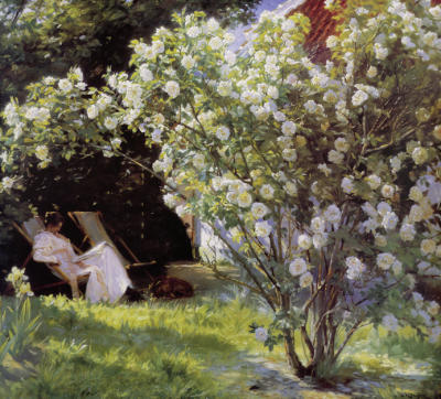 Havepartie Med Marie art print by Peder Severin Kroyer