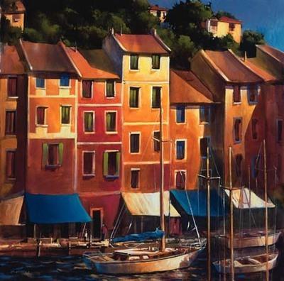 Portofino Waterfront art print by Michael O'Toole