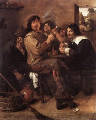 The Smokers art print by Adriaen Brouwer