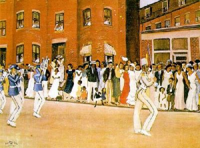 Parade On Hammond Street art print by Allan Crite