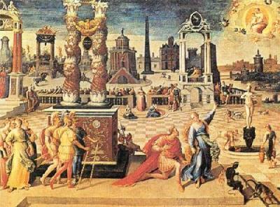 Augustus And Sibyl art print by Antoine Caron