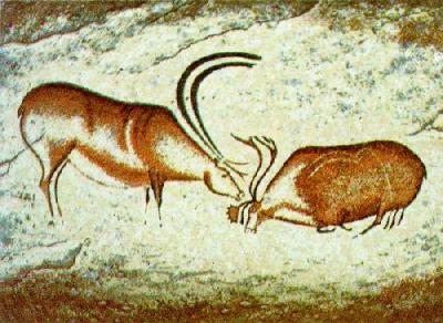 Two Reindeer art print by Cave Art