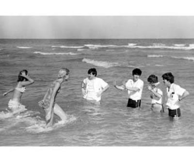 Beatles in the sea art print by Celebrity Image