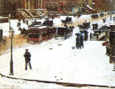 Fifth Avenue In Winter art print by Childe Hassam