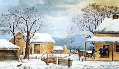 Home For Thanksgiving art print by Currier & Ives