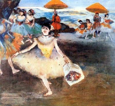 Dancer On Stage With Bouquet art print by Edgar Degas