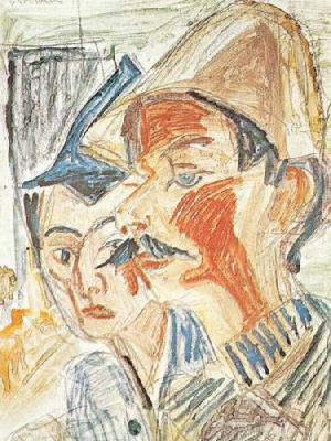 Two Peasants art print by Ernst Ludwig Kirchner