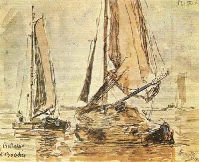 Marine Scene art print by Eugene Boudin