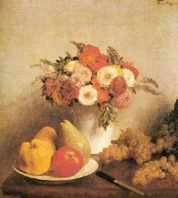 Still Life With Flowers and Fruit art print by Henri Fantin-Latour