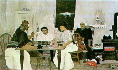 The Domino Players art print by Horace Pippin