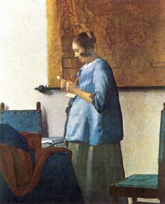 Woman In Blue art print by Jan Vermeer