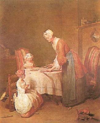 Grace Before Meal art print by Jean Baptiste Chardin