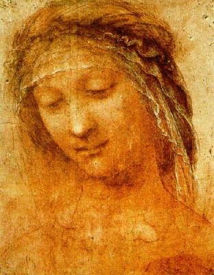 Woman's Head, Study art print by Leonardo da Vinci